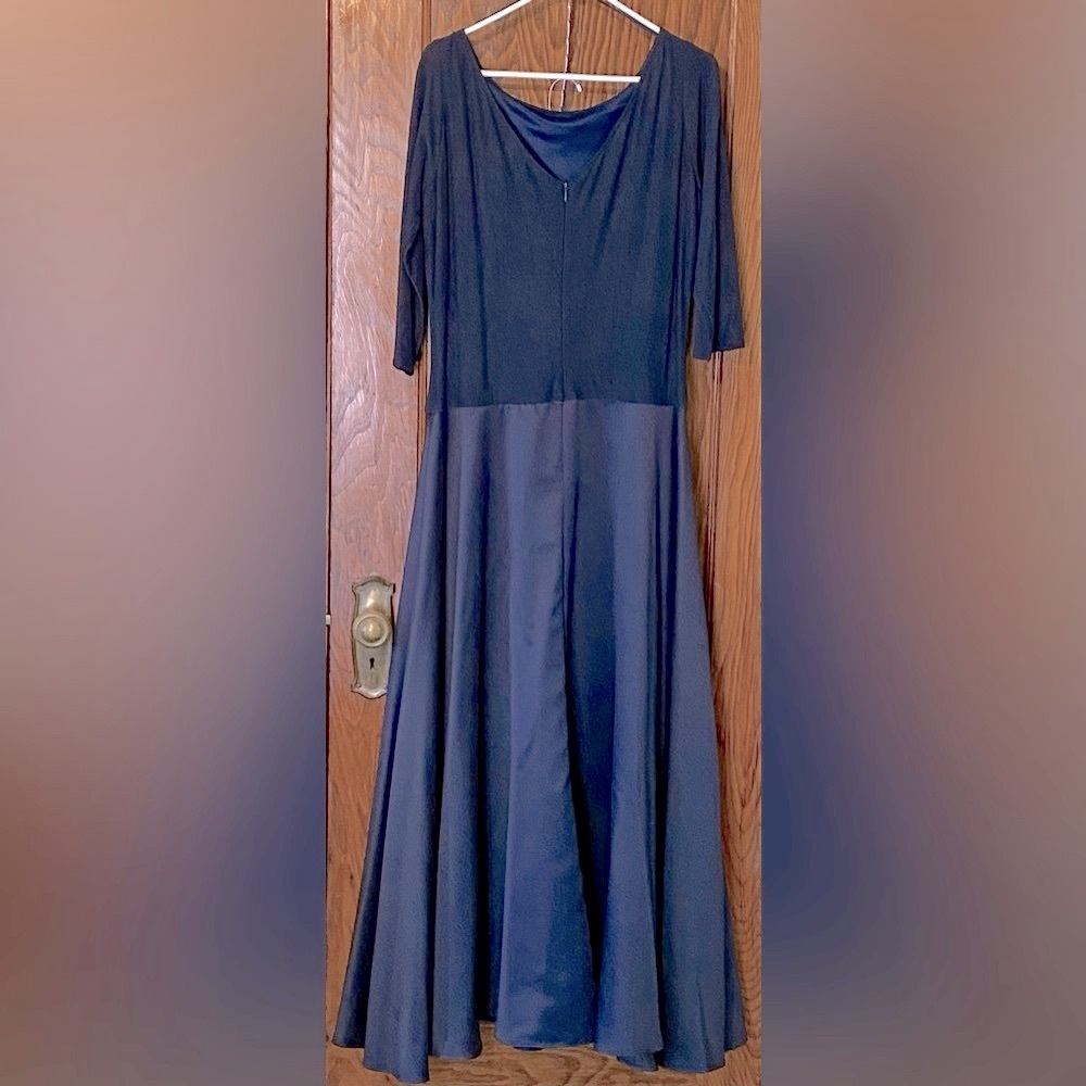 Evening gown, blue, J. S. Signature, size 16, maxi